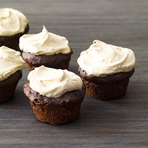 Mini Chocolate Banana Cupcakes with Peanut Butter Frosting