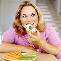 woman eating cracker